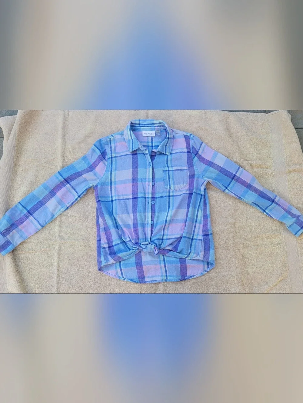 The Children's Place Girls' Blue & Purple Plaid Button-Front Shirt